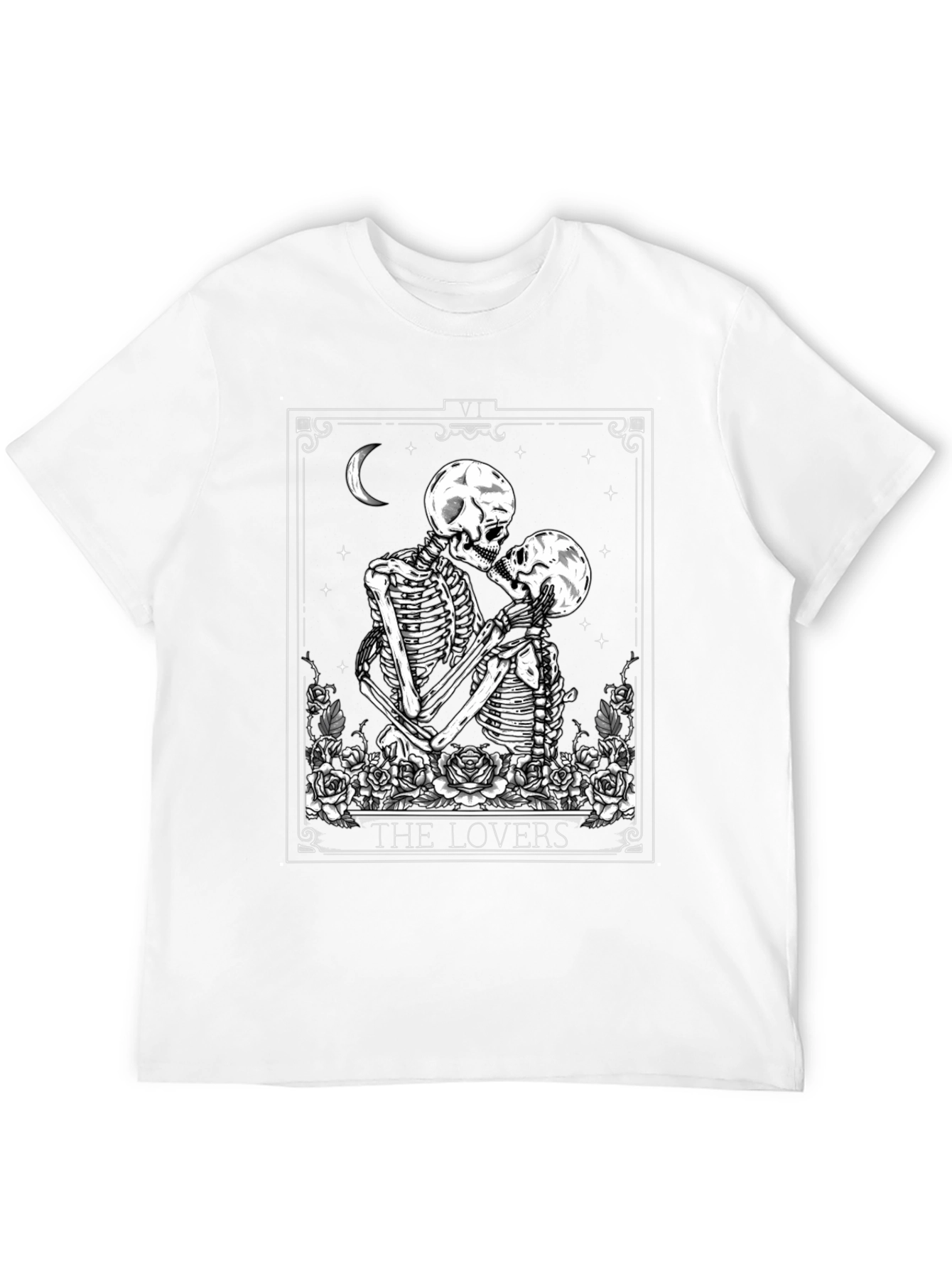 The Lovers Skeleton Tarot Card T-Shirt