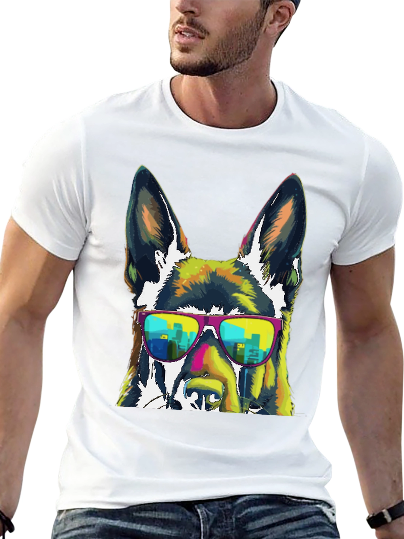 Cool Dog Graphic Tee - Funky Urban Pup T-Shirt