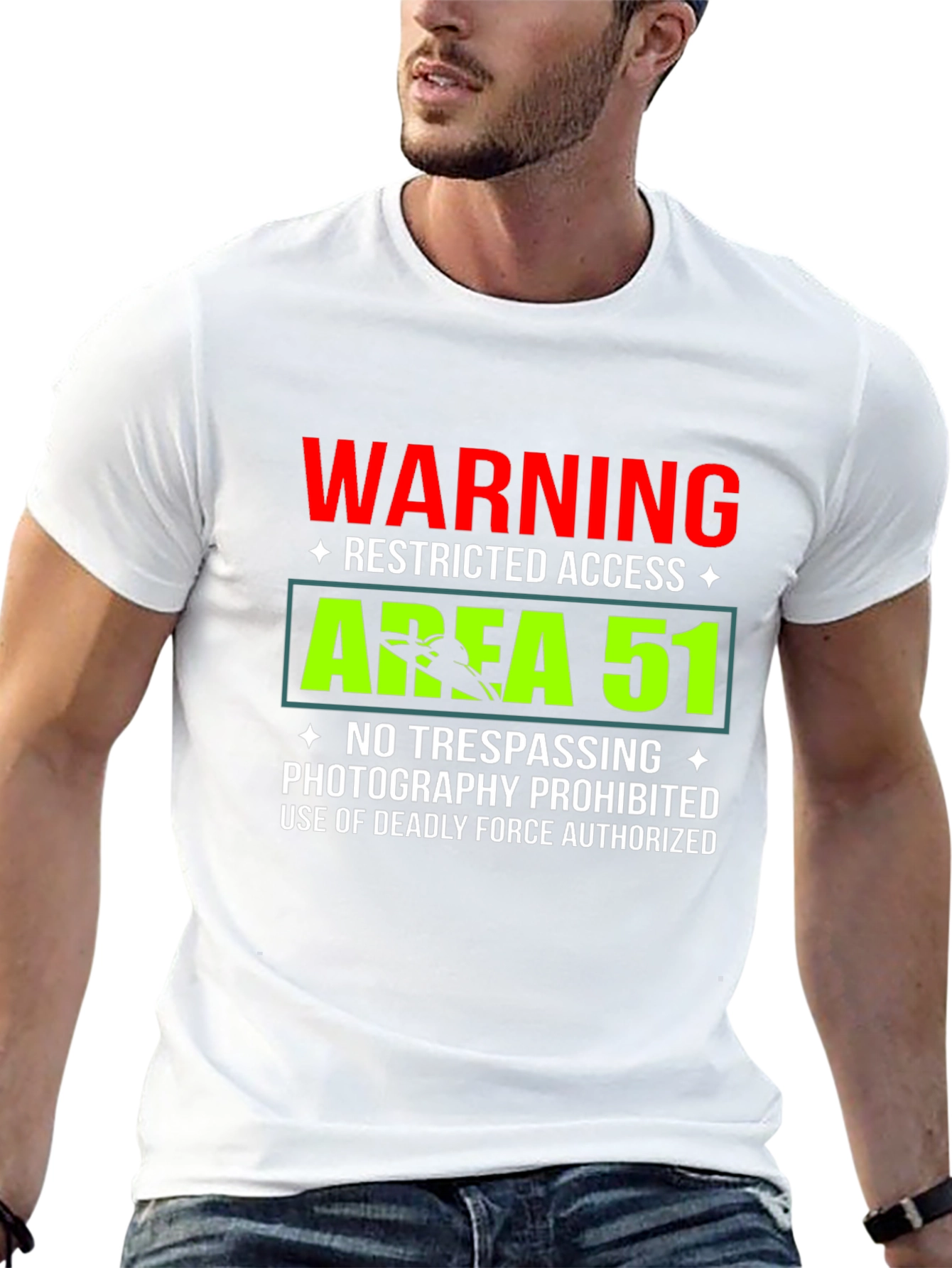Area 51 Warning T-Shirt Funny Restricted Access Tee