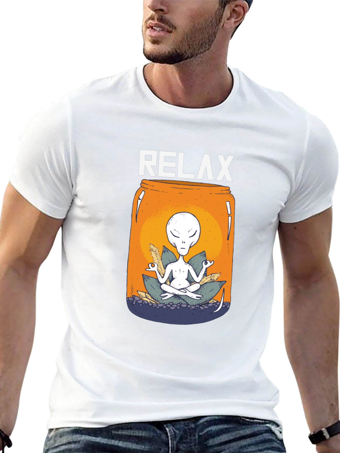 Relax Alien Jar T-Shirt - Meditation Tee