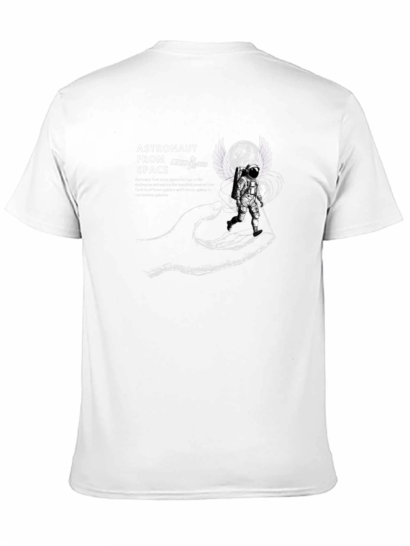 Astronaut in Space Graphic T-Shirt - Black