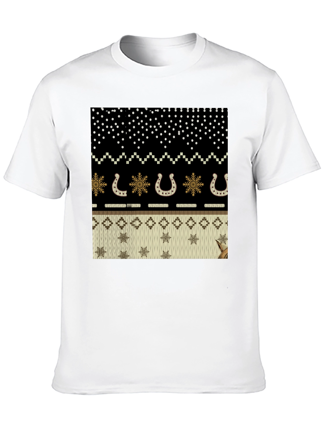 Ugly Sweater Western Horseshoe Black T-Shirt
