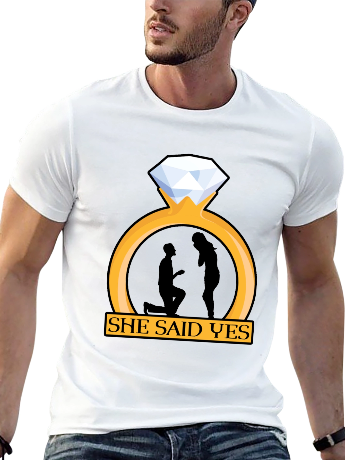 She Said Yes Engagement T-Shirt