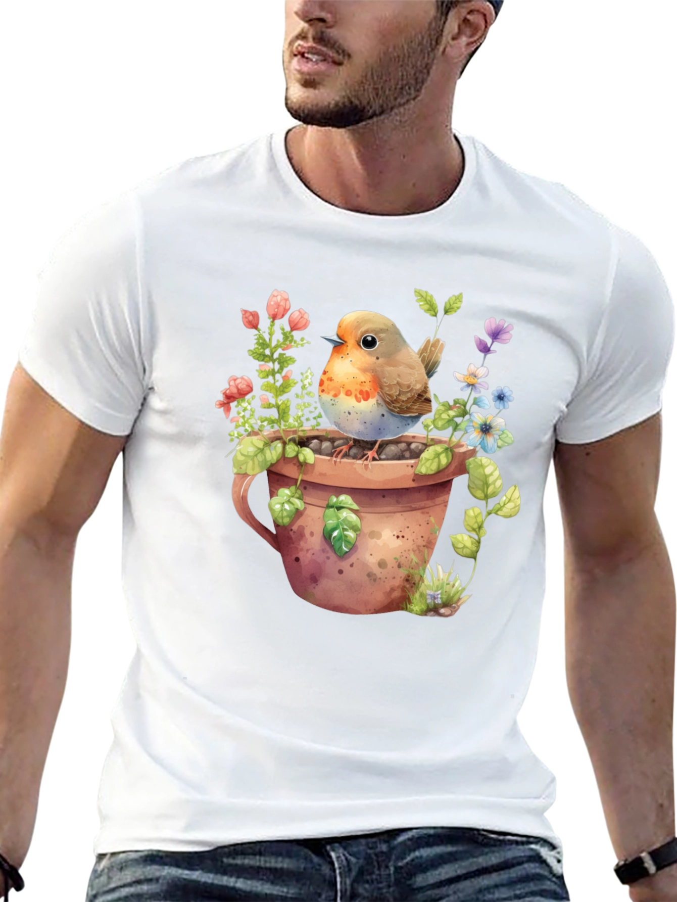 Robin in Pot T-Shirt