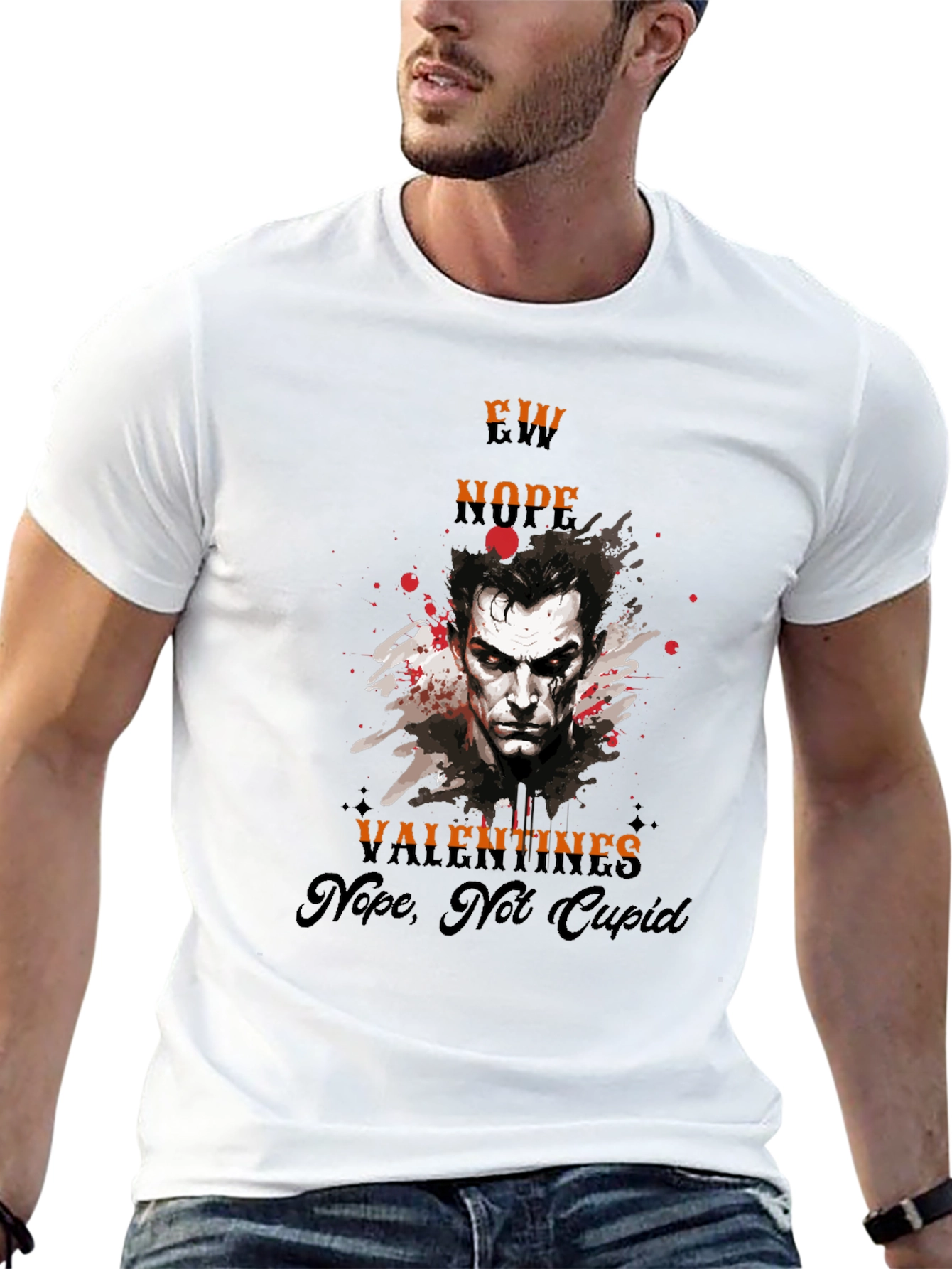 Anti-Valentines Day Vampire Graphic T-Shirt