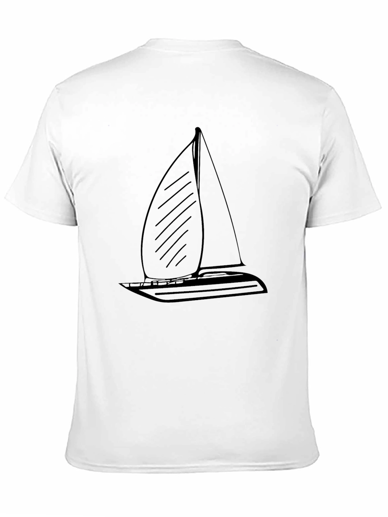 Black Sailboat Graphic Tee - Casual Comfort