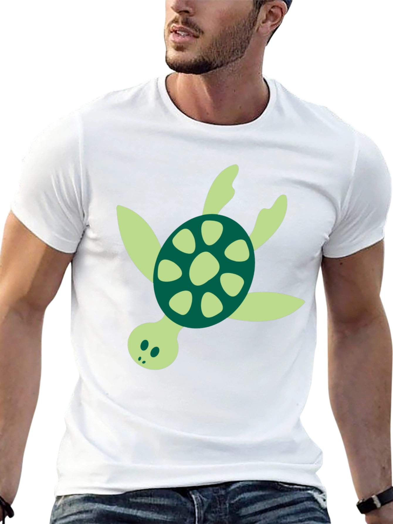 Turtle Graphic Tee - Black Cotton Blend