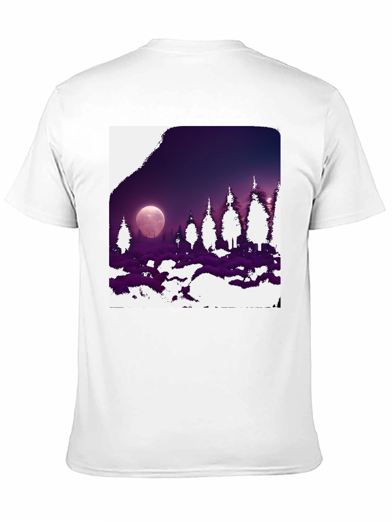 Lunar Forest Graphic Tee - Black Cotton Blend