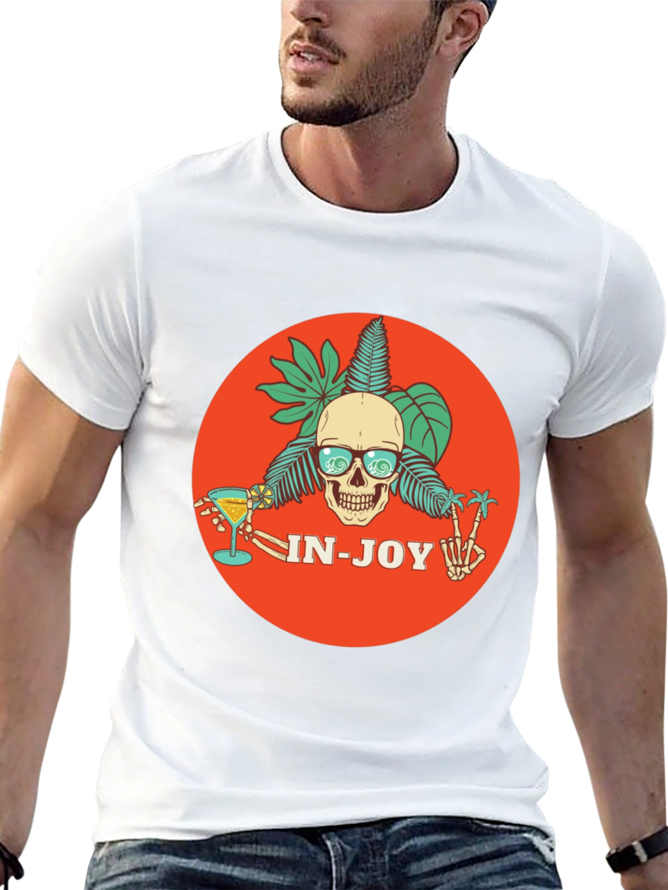 Skull Beach Party T-Shirt - In-Joy Summer Vibes!