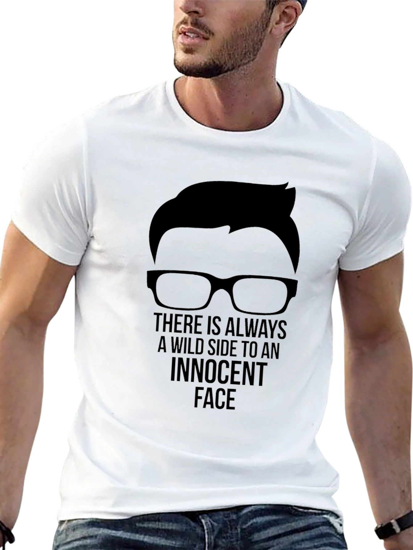 Innocent Face Graphic Tee - Mens Black T-Shirt
