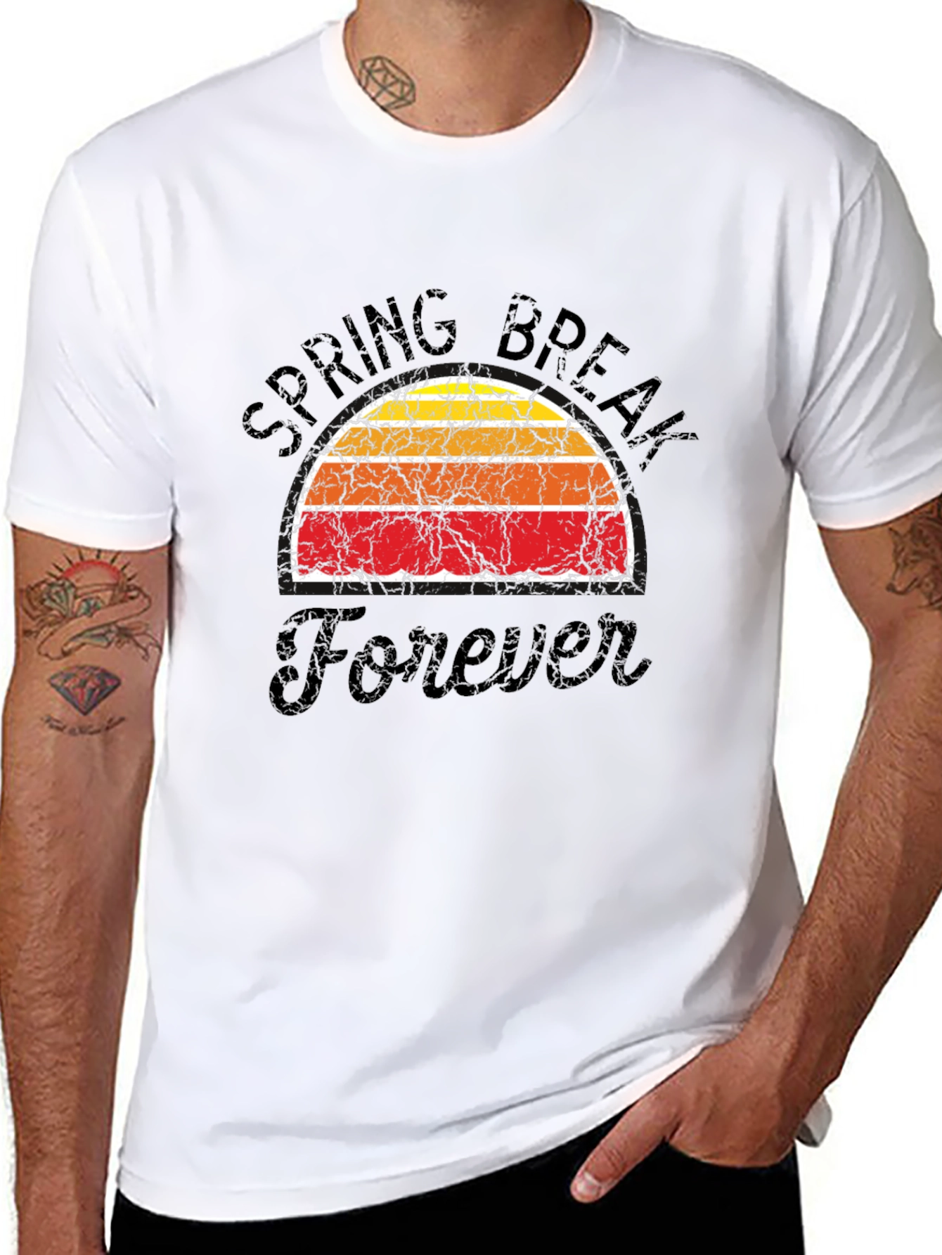 Spring Break Forever T-Shirt Retro Sunset Graphic Tee