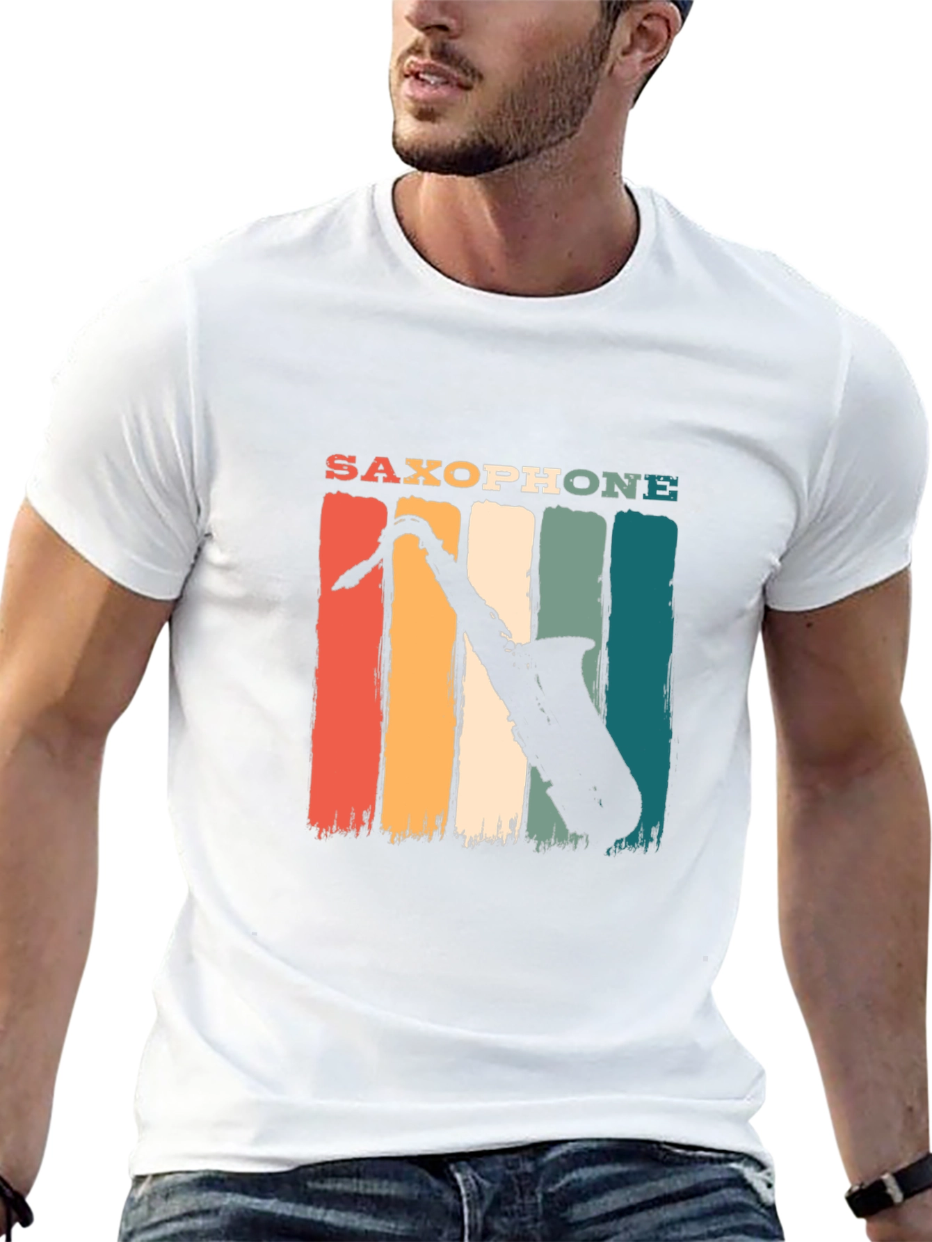 Saxophone Retro Graphic Tee - Music Lover T-Shirt