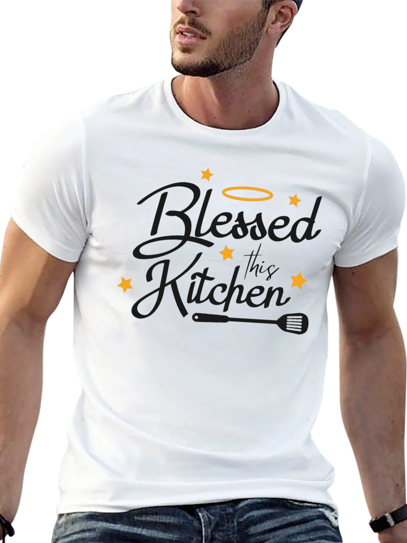 Blessed Kitchen Graphic Tee - Black Cotton T-Shirt