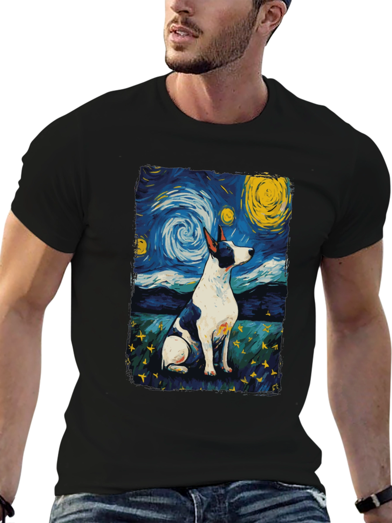 Starry Dog Night T-Shirt - Artistic Pet Tee