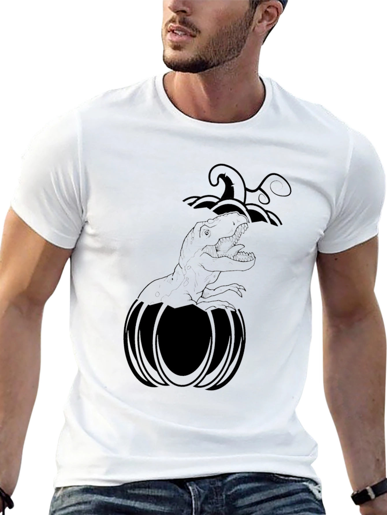 Halloween Dino Pumpkin T-Shirt