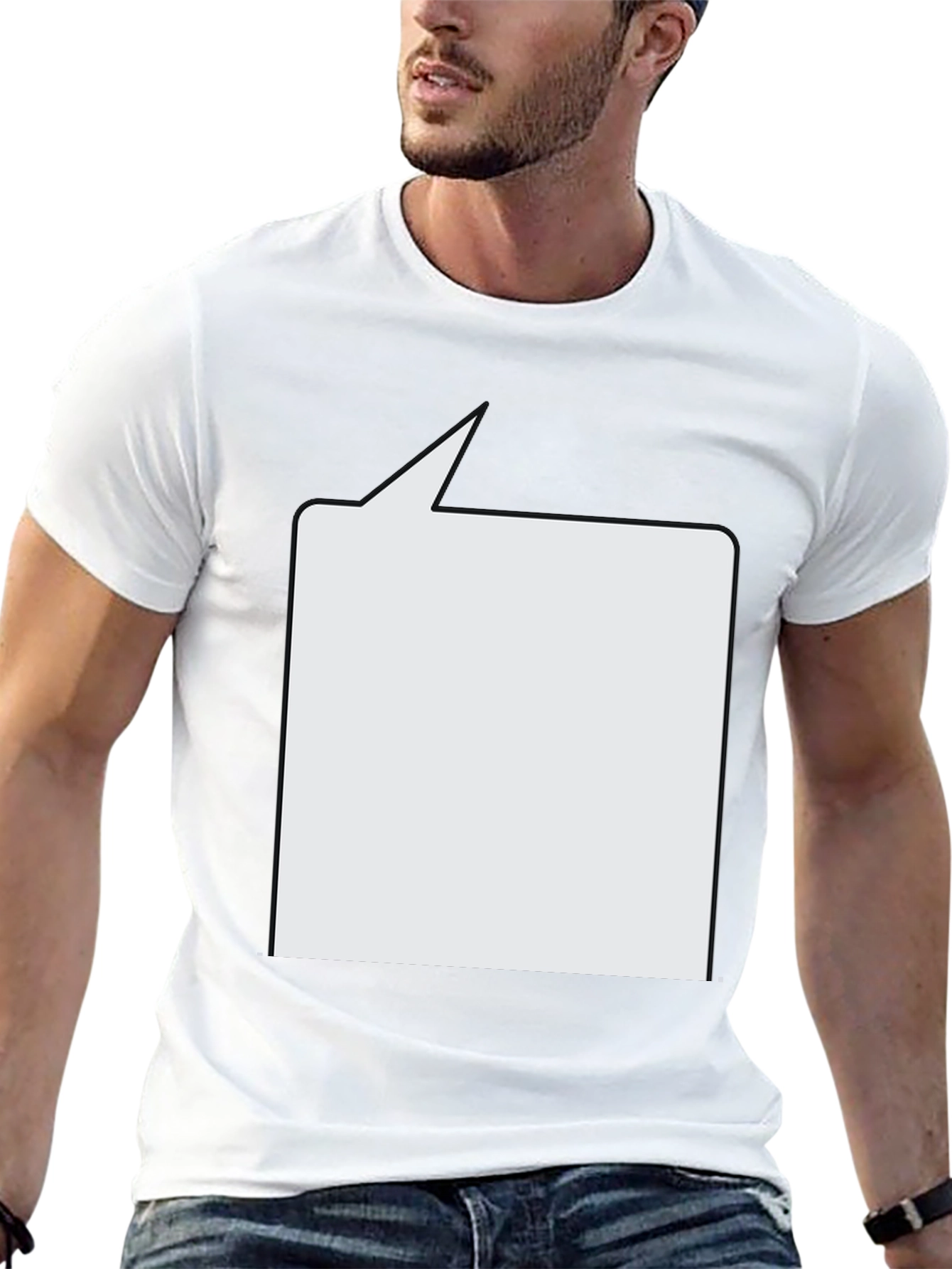 Black T-Shirt with Customizable Speech Bubble