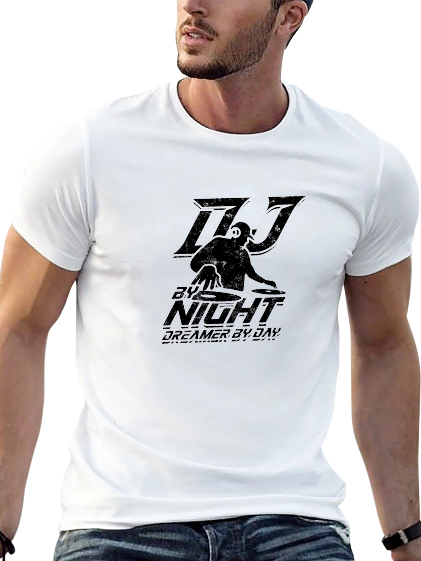 DJ by Night T-Shirt - Black Graphic Tee