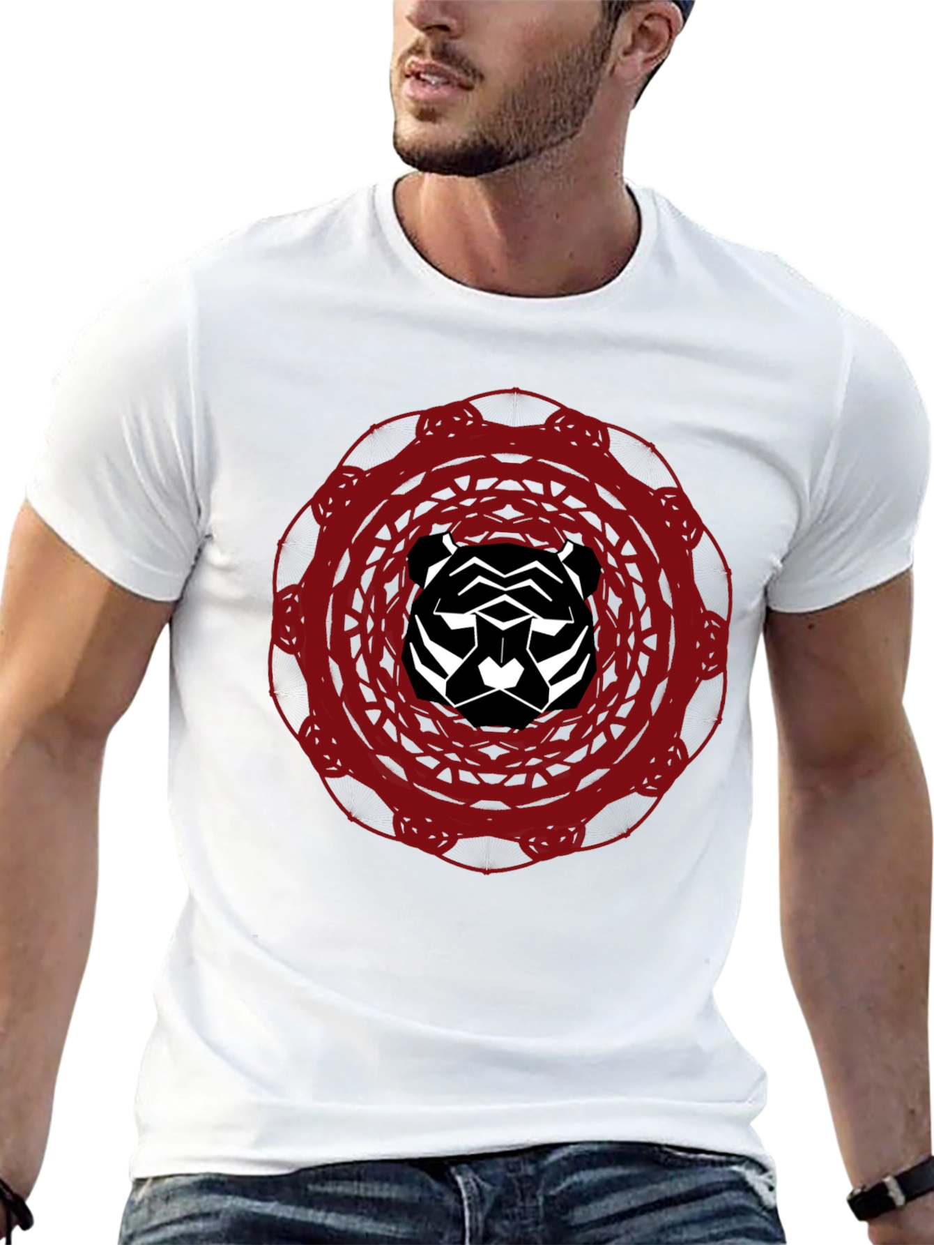 Abstract Tiger Graphic Tee - Black