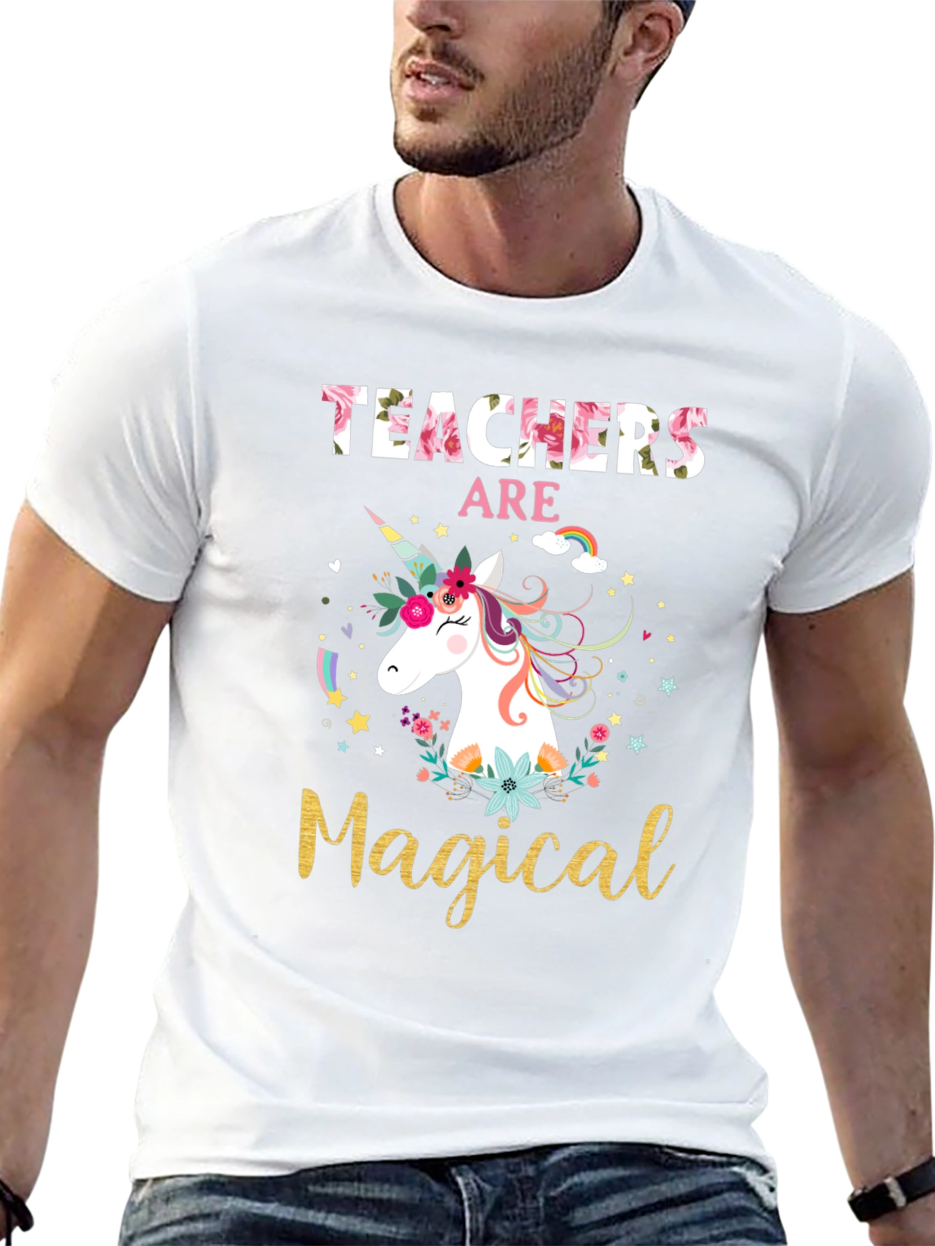 Teachers Are Magical Unicorn Graphic T-Shirt