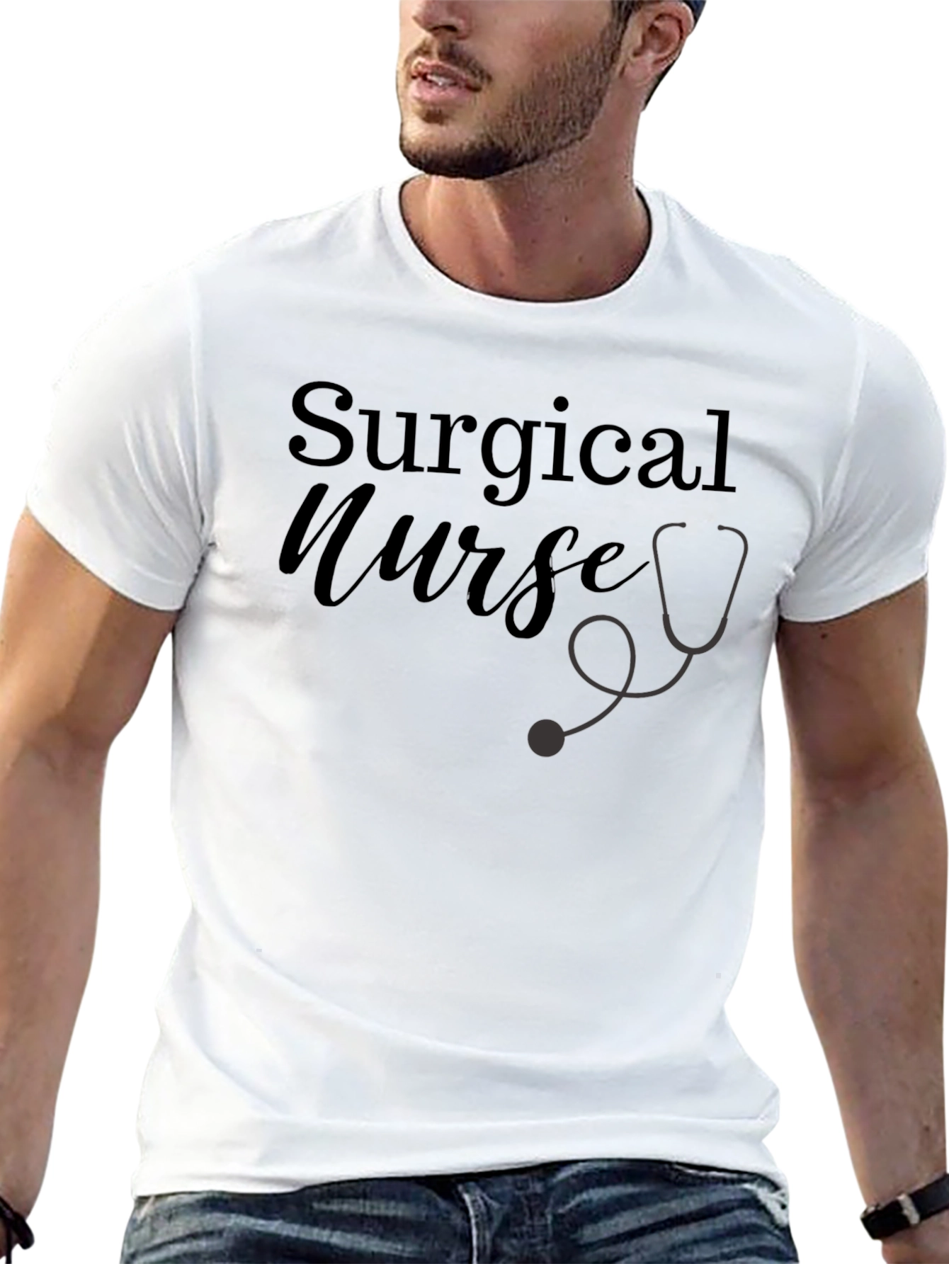 Surgical Nurse T-Shirt - Stethoscope Design