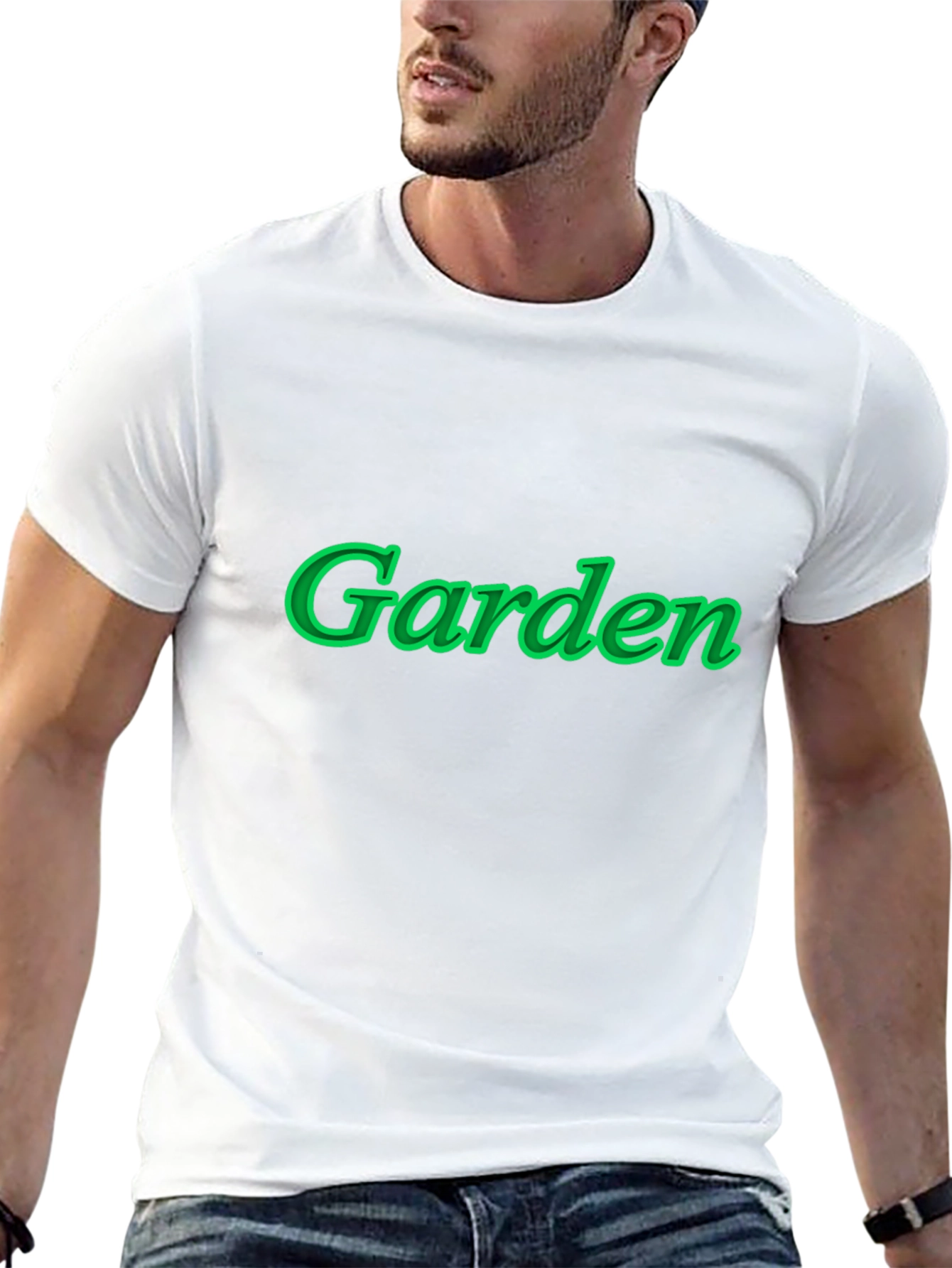 Garden Green Graphic Black T-Shirt