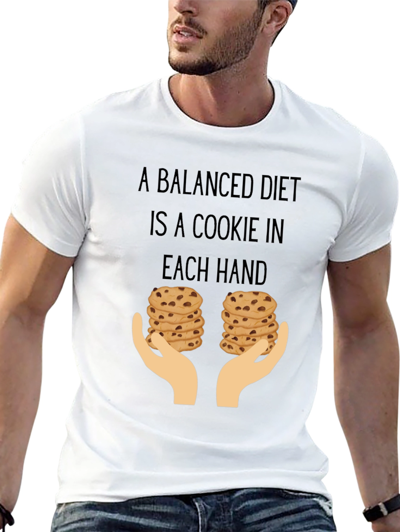 Funny Balanced Diet Cookie Lover T-Shirt