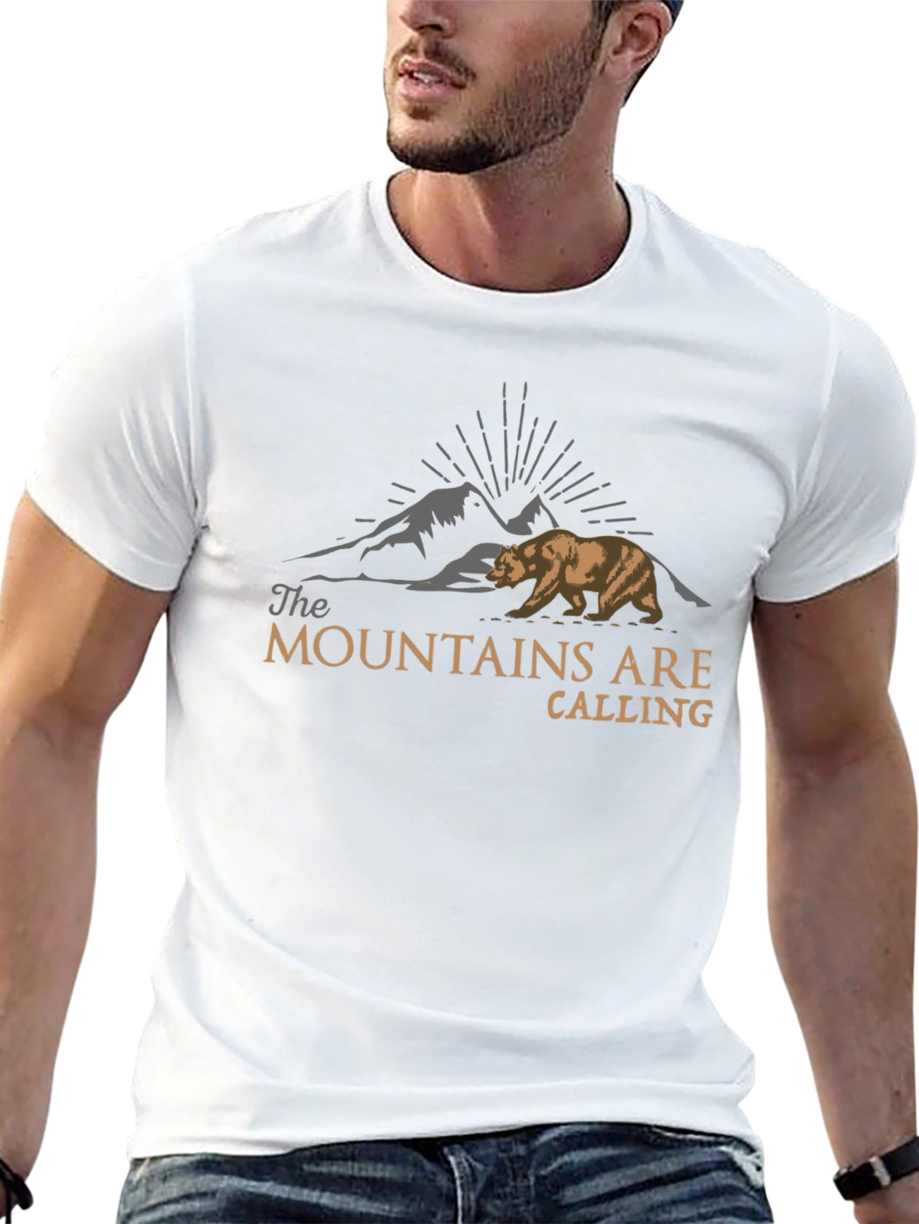 Mountains Are Calling Bear Graphic T-Shirt