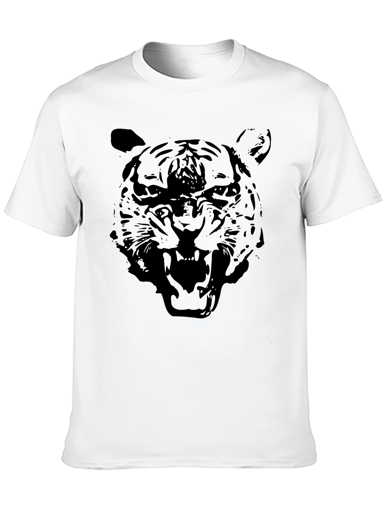 Black Tiger Graphic Tee - Mens Crew Neck T-Shirt