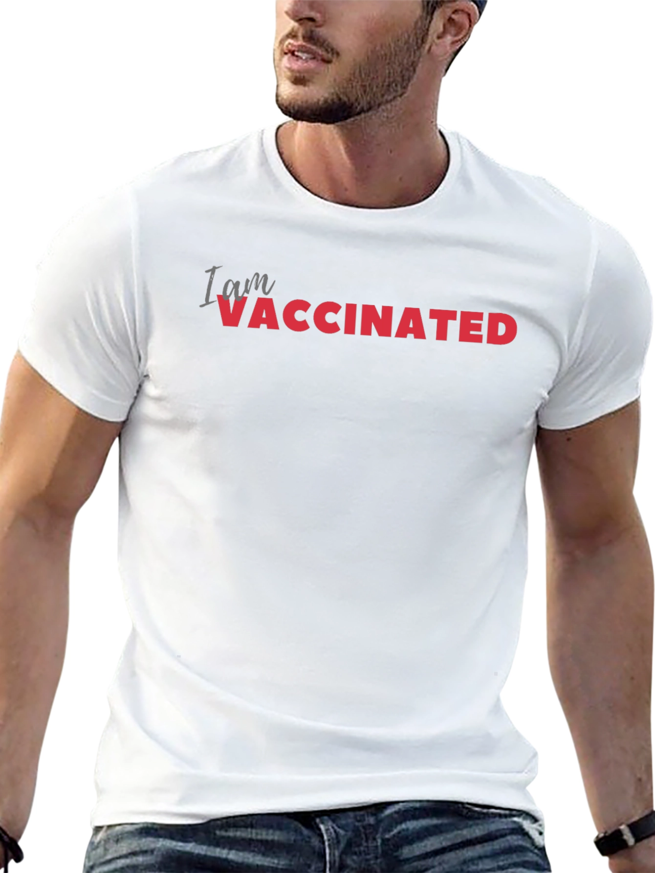 I am Vaccinated T-Shirt - Black Crew Neck Tee