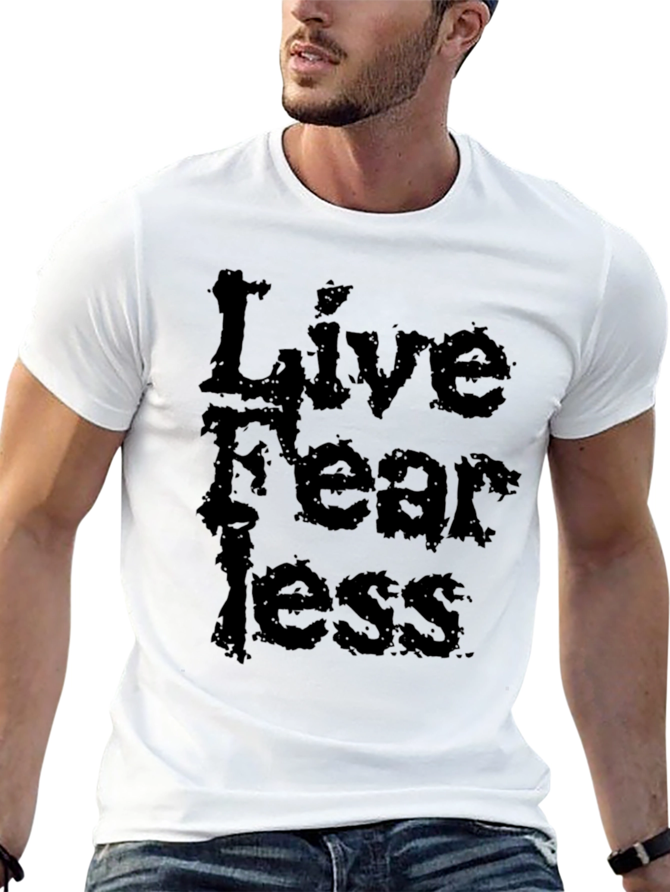 Live Fearless Black Graphic Tee