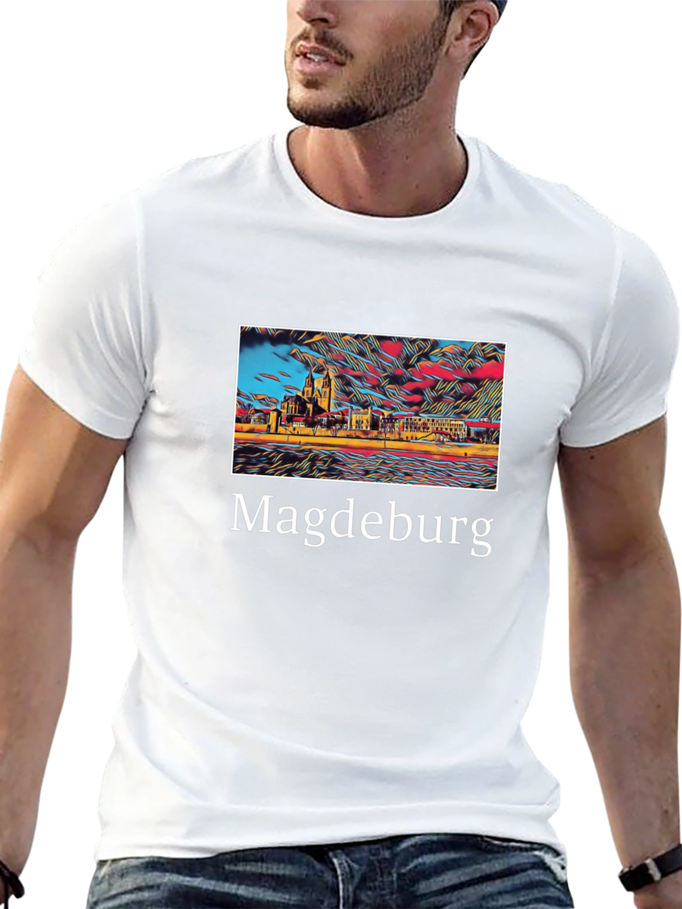 Magdeburg Germany Skyline Art T-Shirt