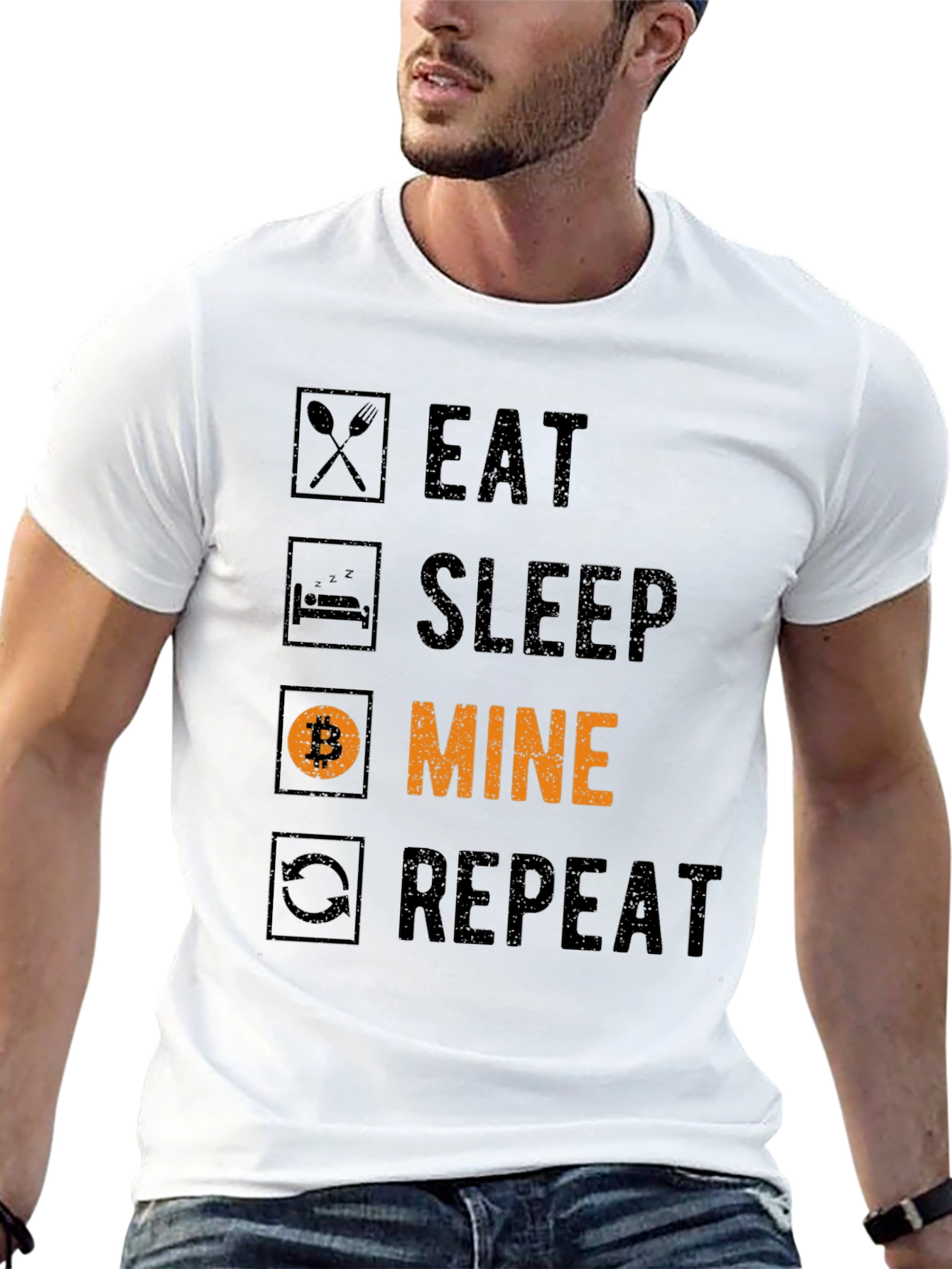 Eat Sleep Mine Repeat Bitcoin T-Shirt