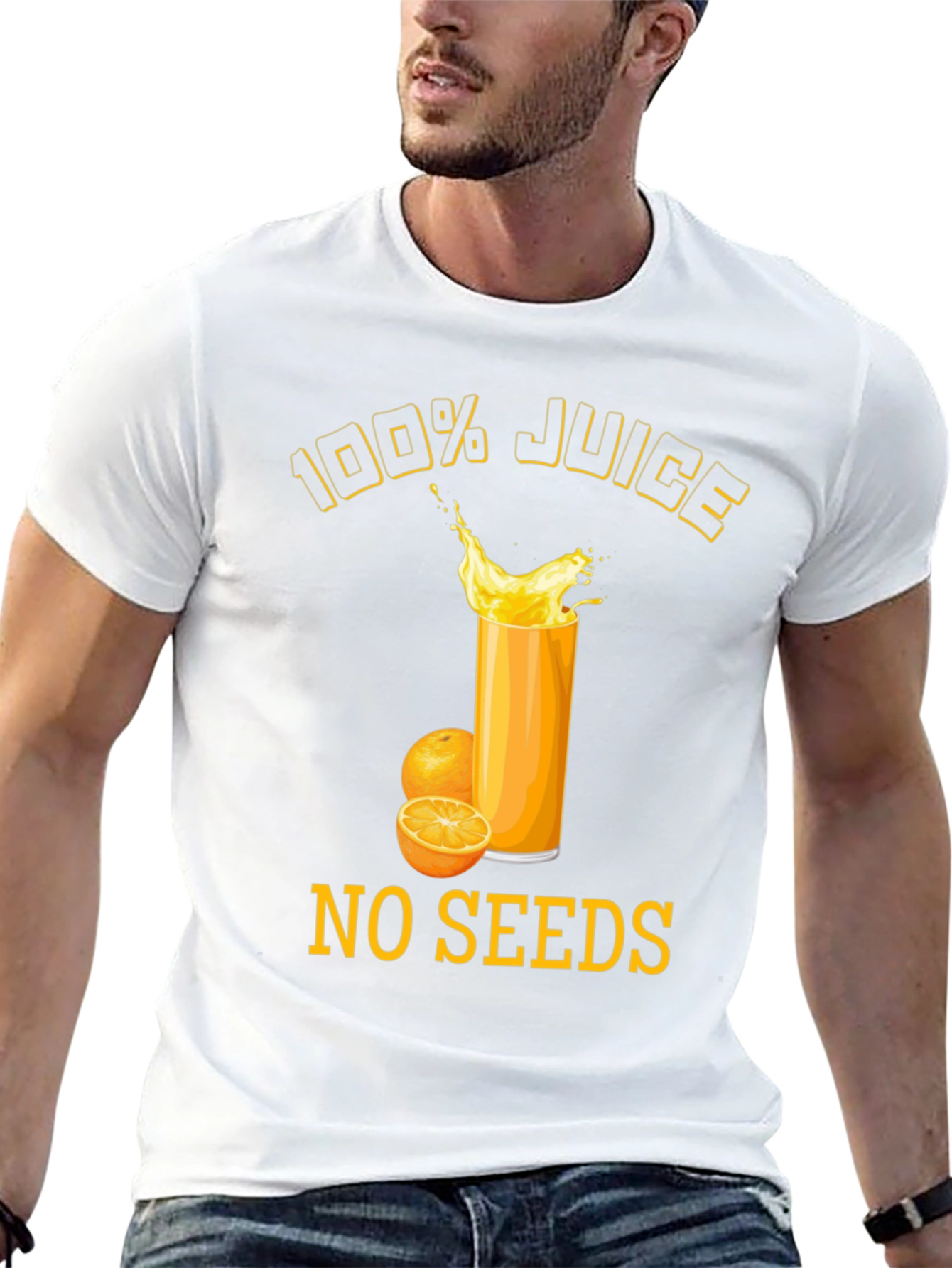 100% Juice No Seeds T-Shirt Black Cotton Blend