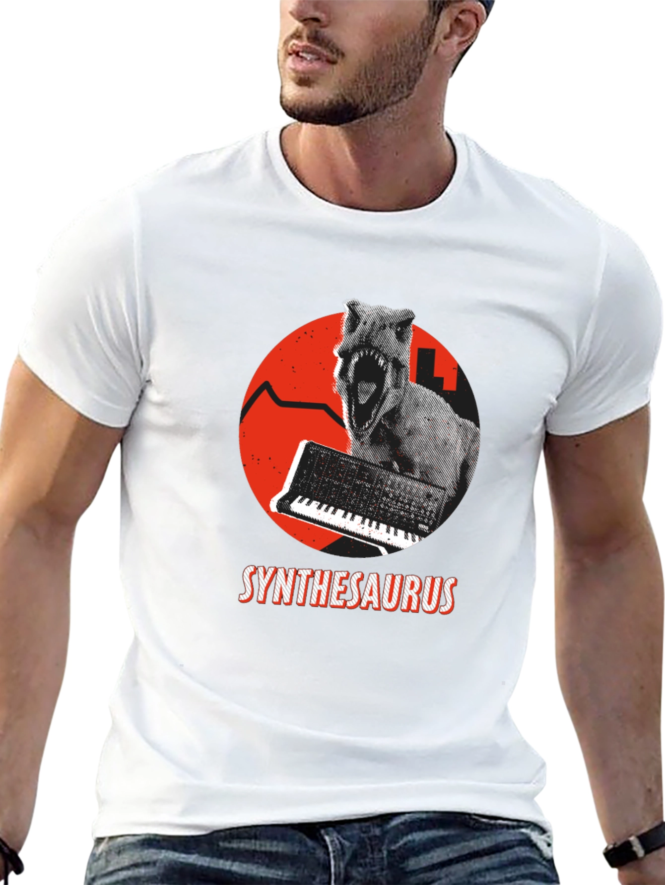 Synthesaurus T-Shirt: Dino Synth Music Tee