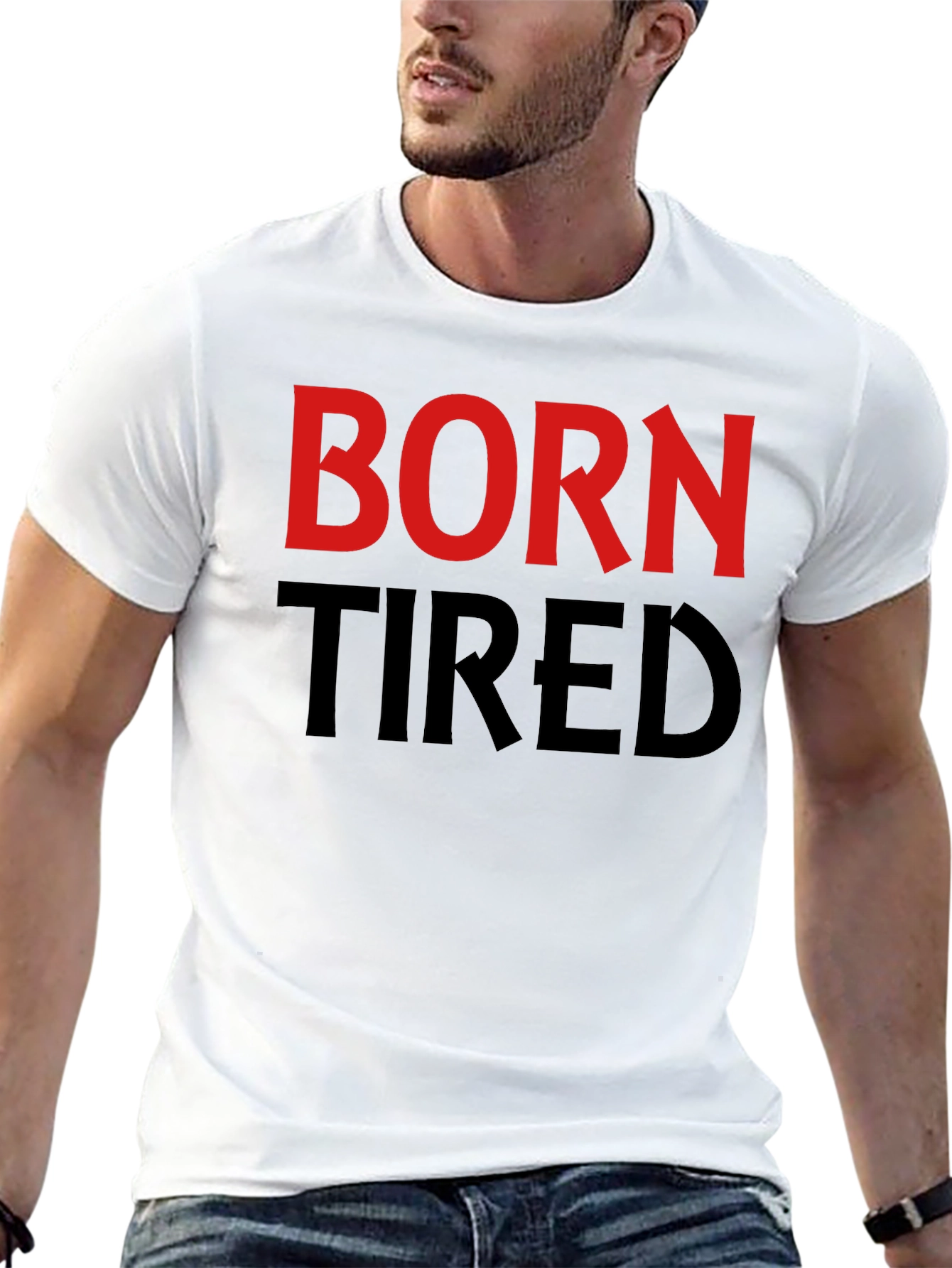 Born Tired Graphic T-Shirt - Black