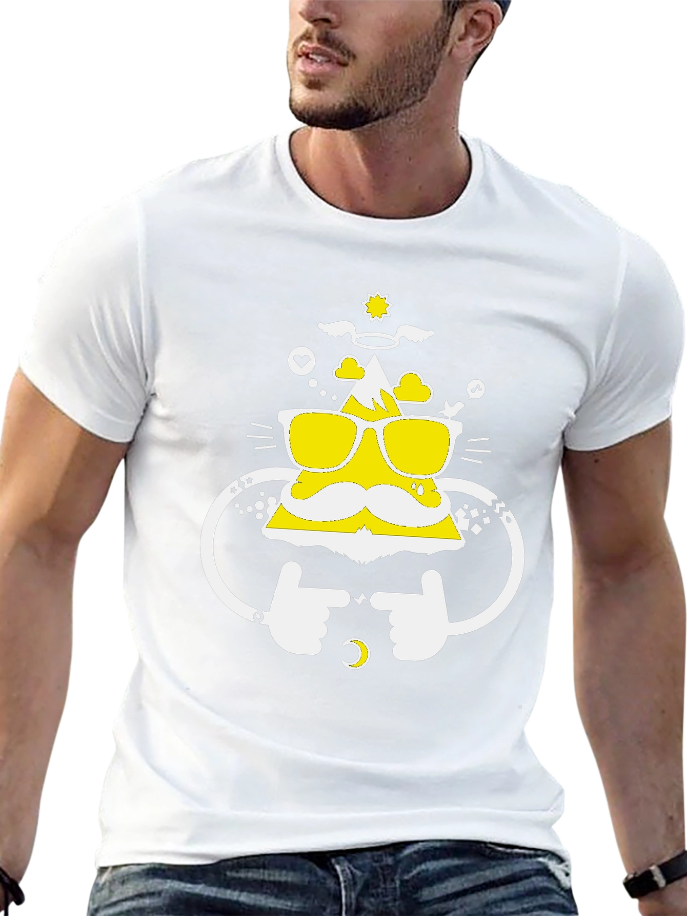 Funny Mountain Graphic Tee - Black Cotton T-Shirt