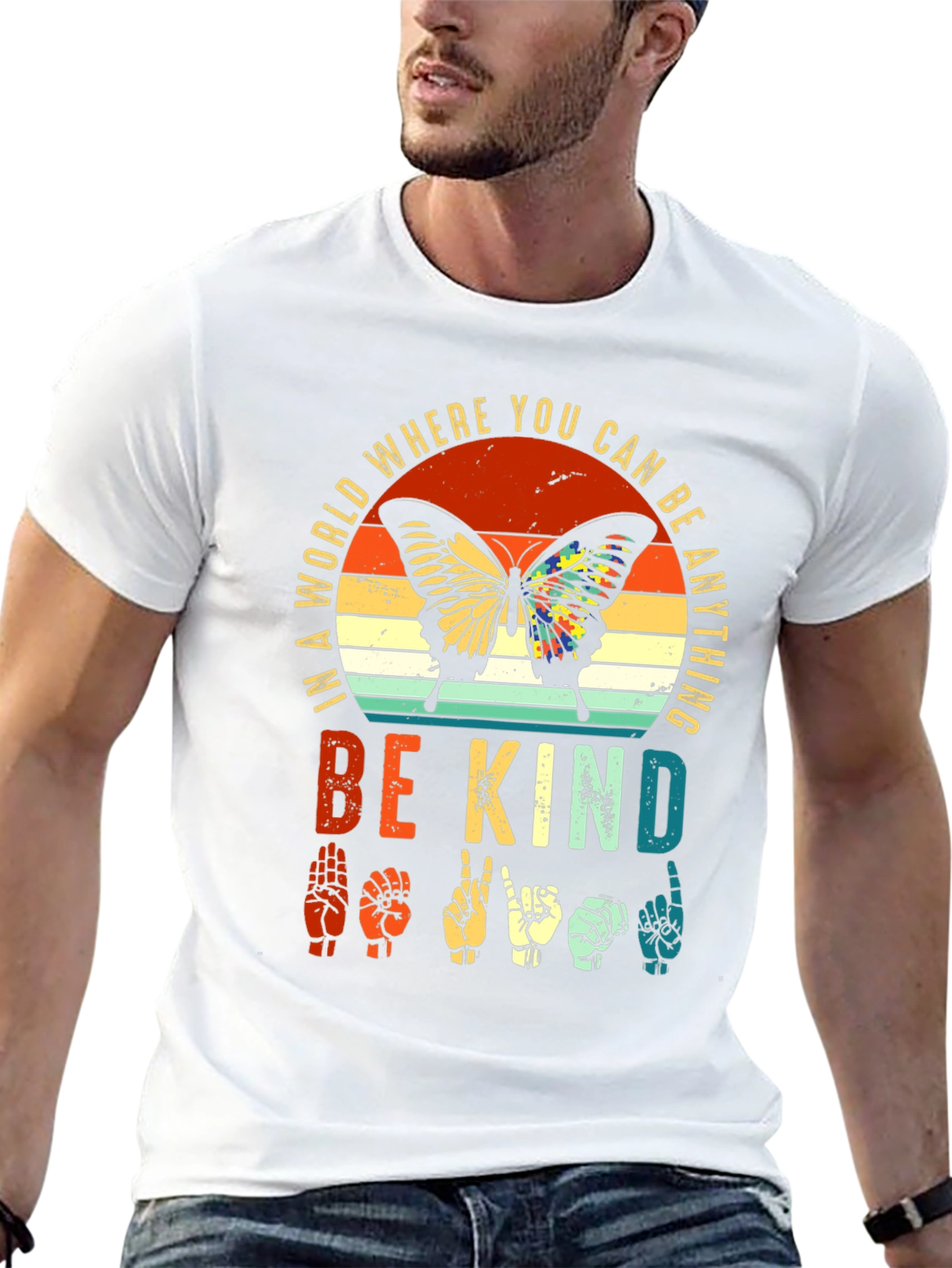 Be Kind Sign Language Butterfly Graphic Tee