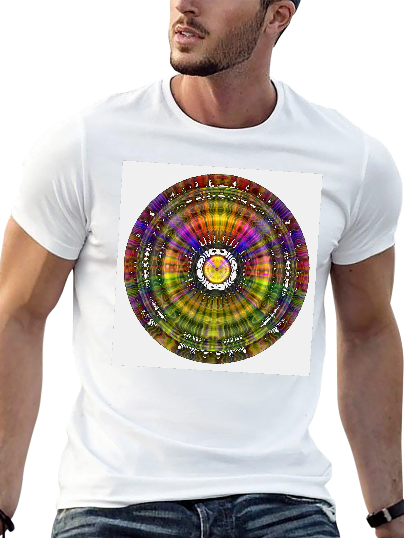 Psychedelic Mandala Graphic Black T-Shirt