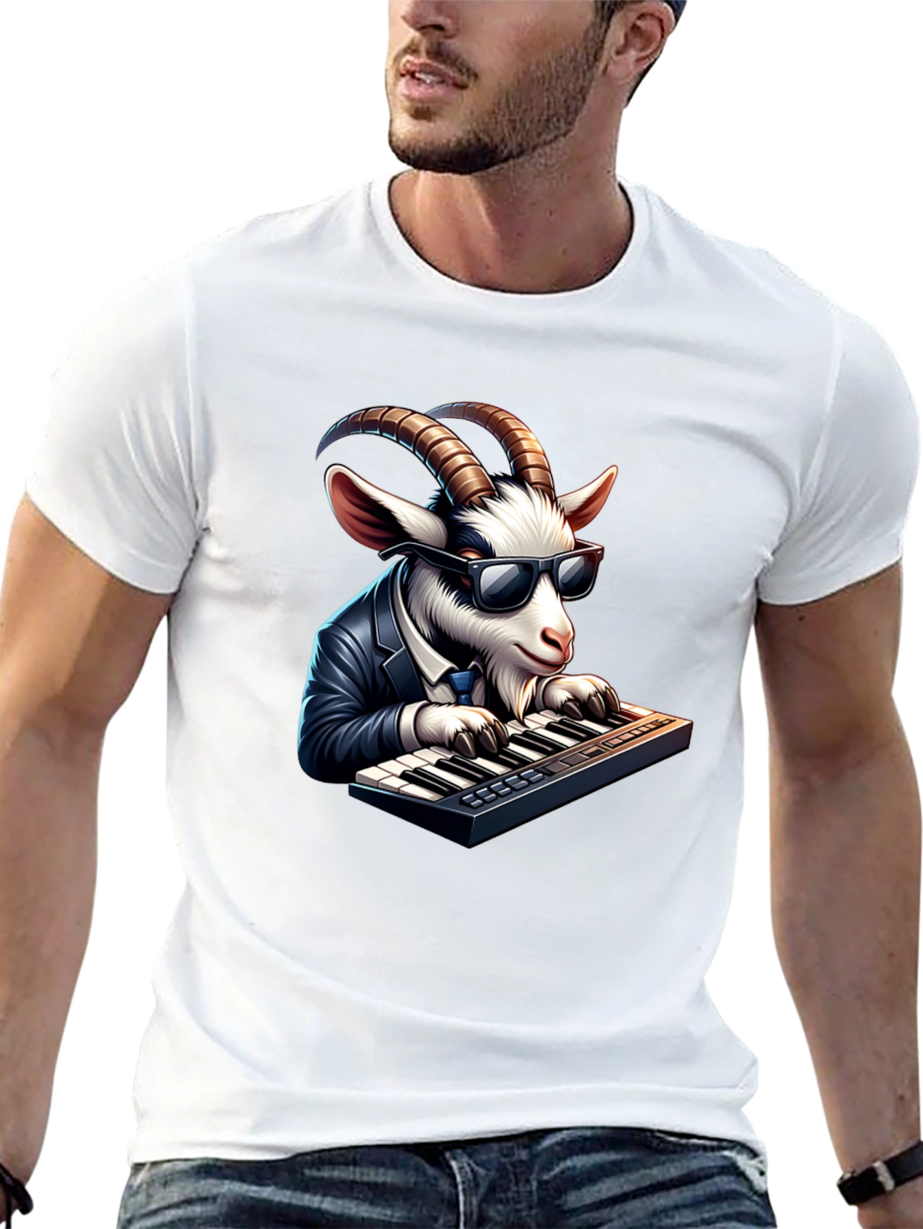 Goat Pianist Graphic Tee - Cool & Unique Design