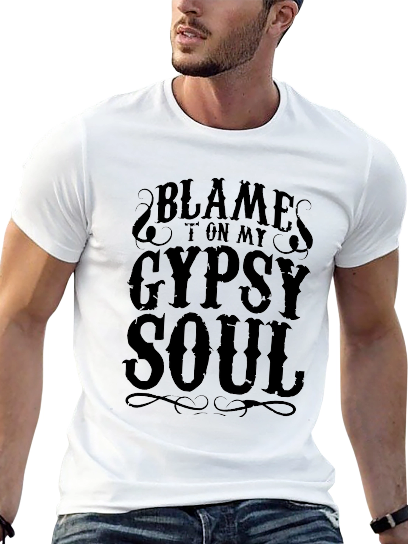 Gypsy Soul Graphic Tee - Black Crew Neck T-Shirt