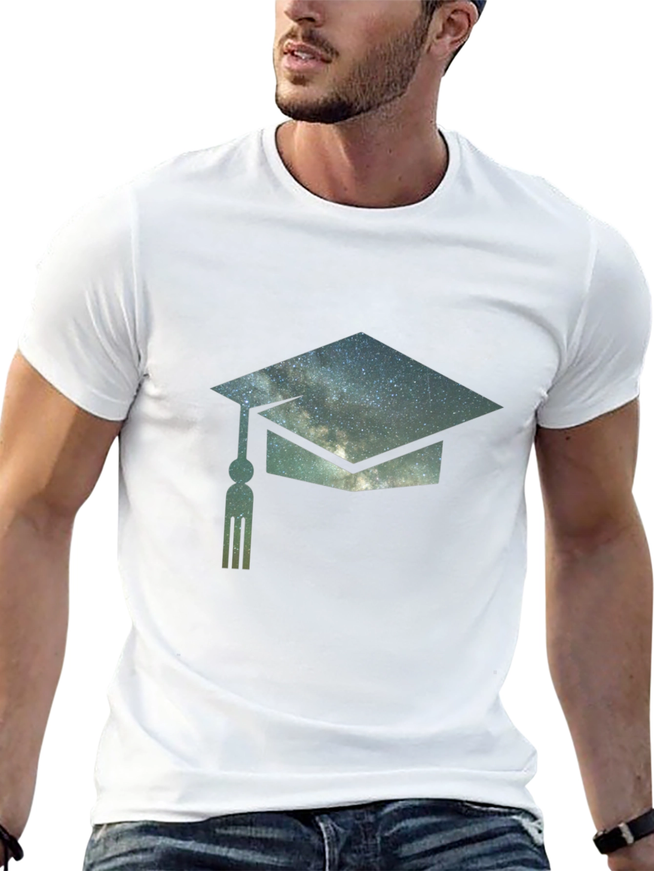 Graduation Cap Galaxy Graphic Tee