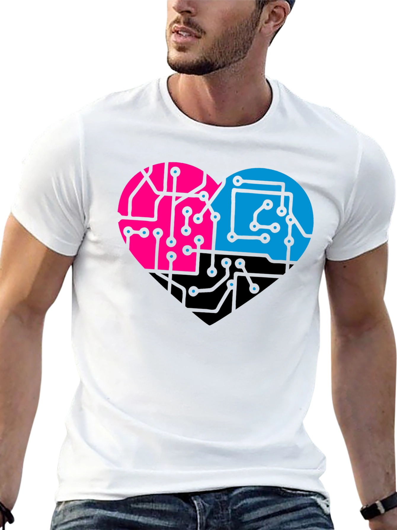 Circuit Heart T-Shirt - Stylish Tech Love