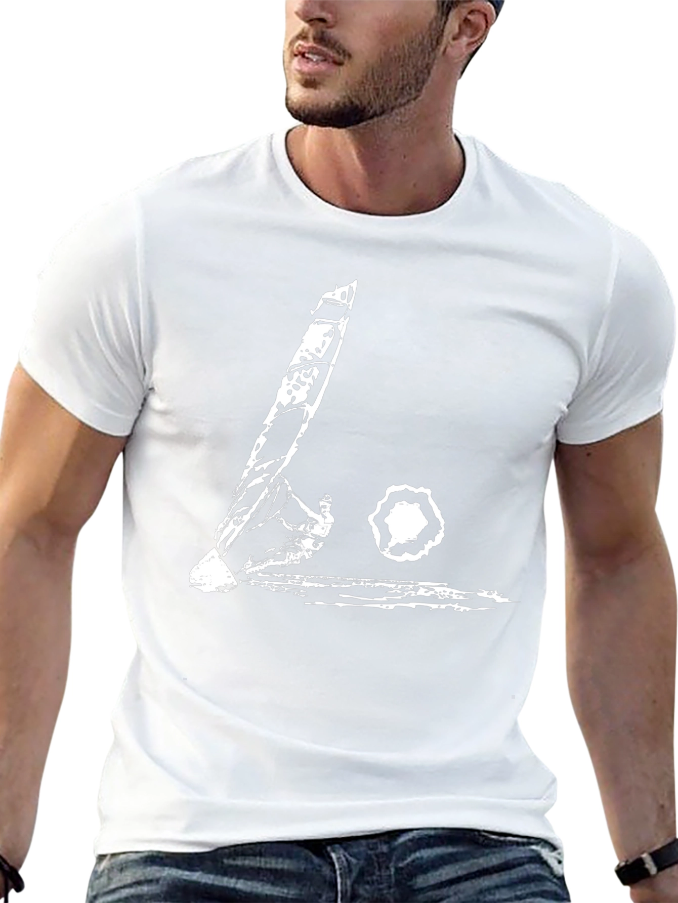 Black T-Shirt with Abstract Guitar Design
