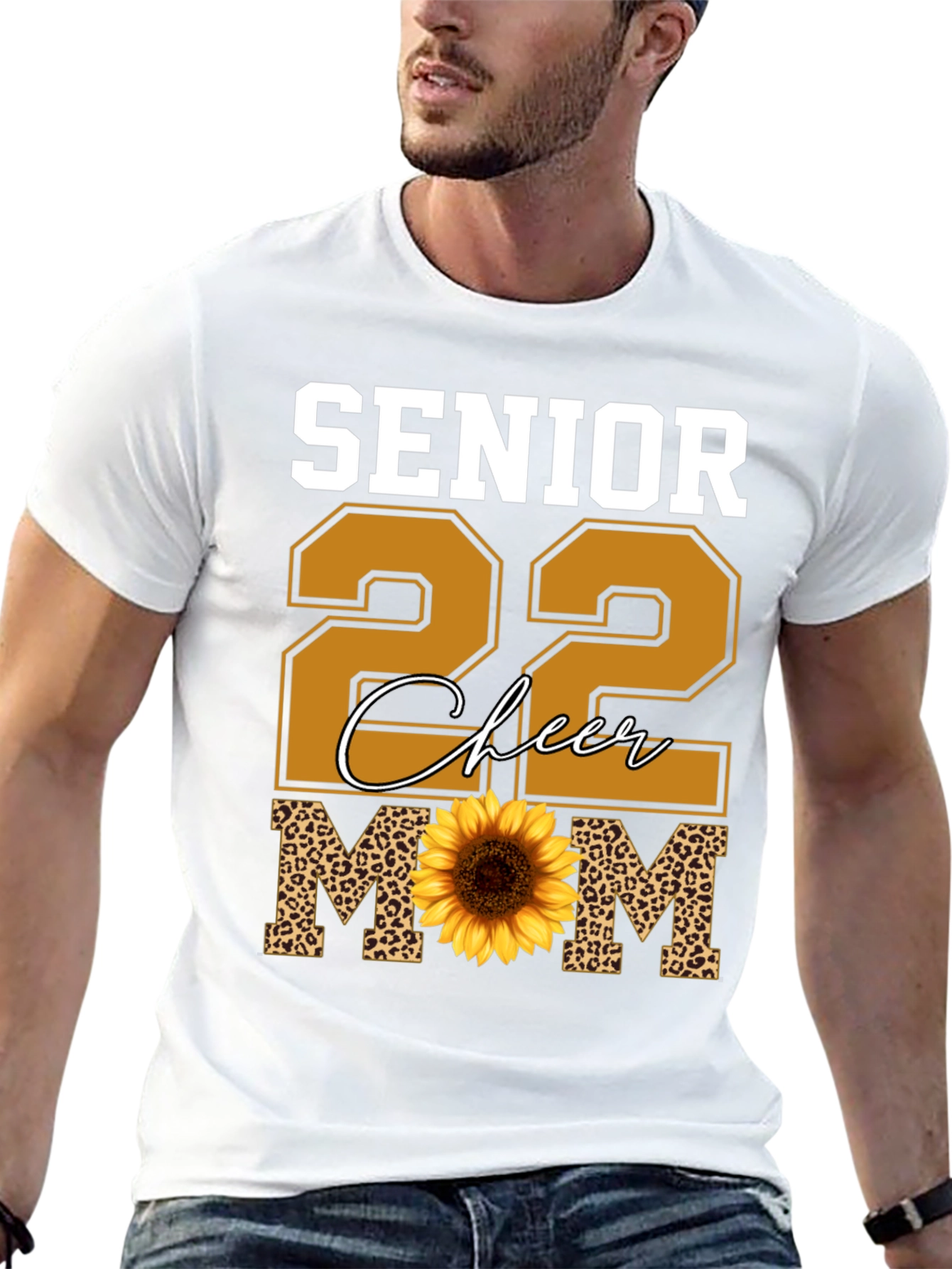 Senior 22 Cheer Mom Sunflower T-Shirt