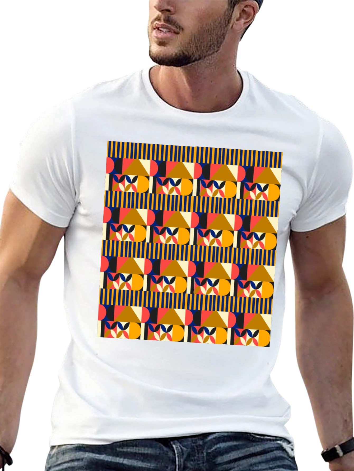 Geometric Pattern Tee - Stylish Modern Design