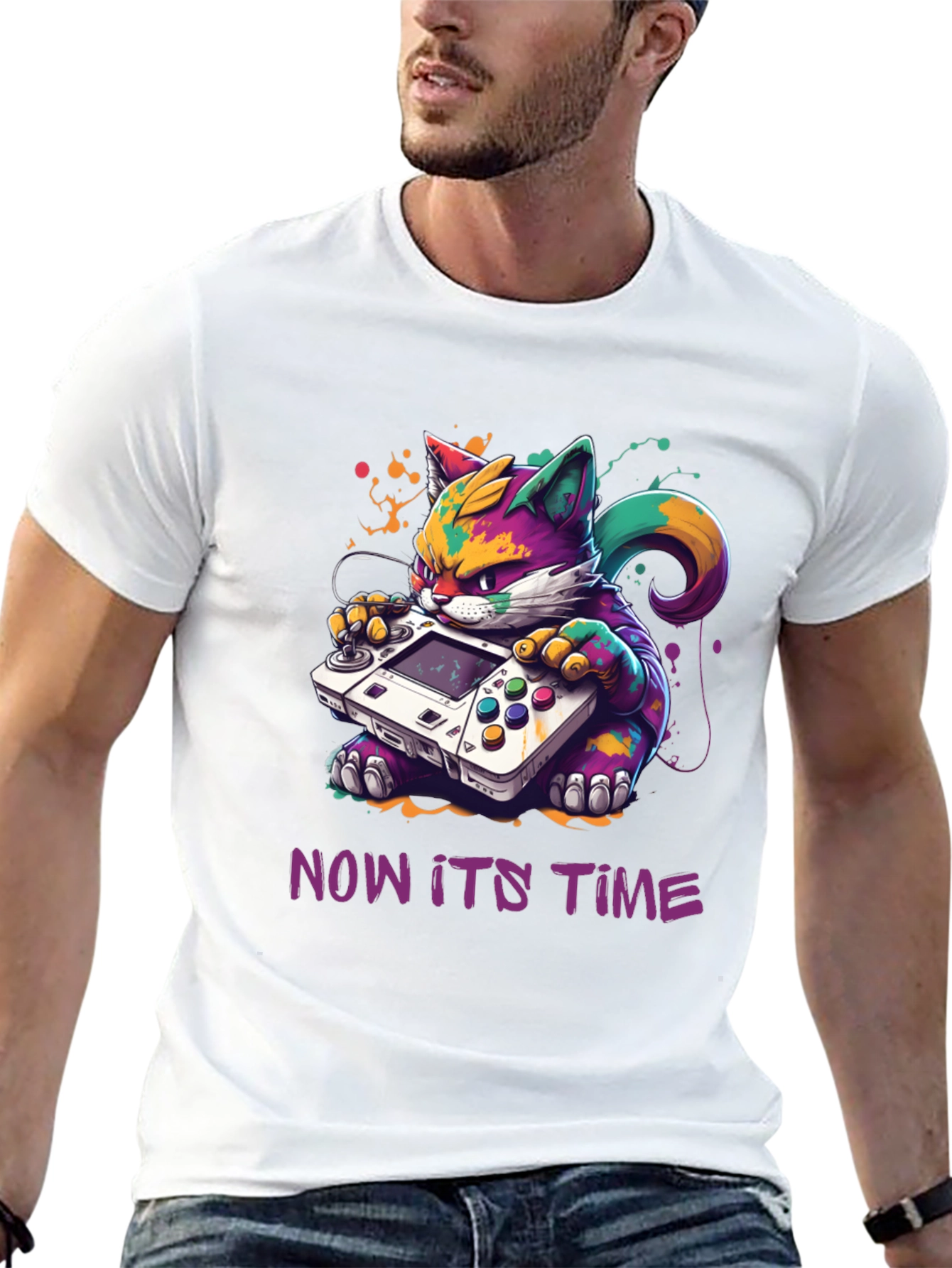 Gamer Cat T-Shirt: Now Its Time to Play!