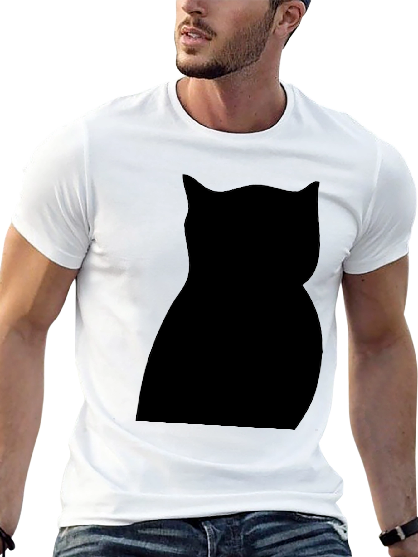 Black Cat Silhouette Graphic Tee - Unisex Style