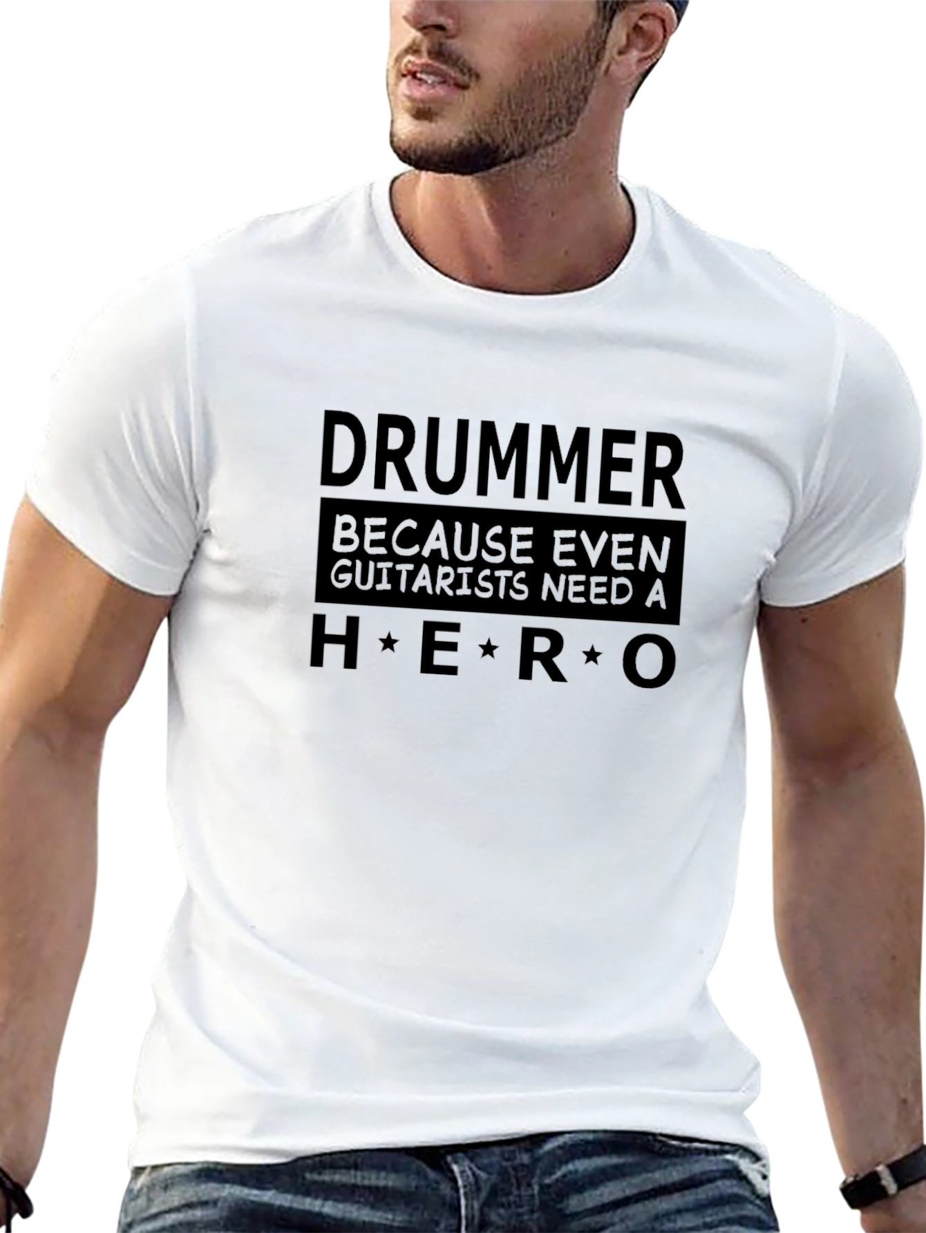 Drummer Hero Graphic T-Shirt - Music Lover Tee