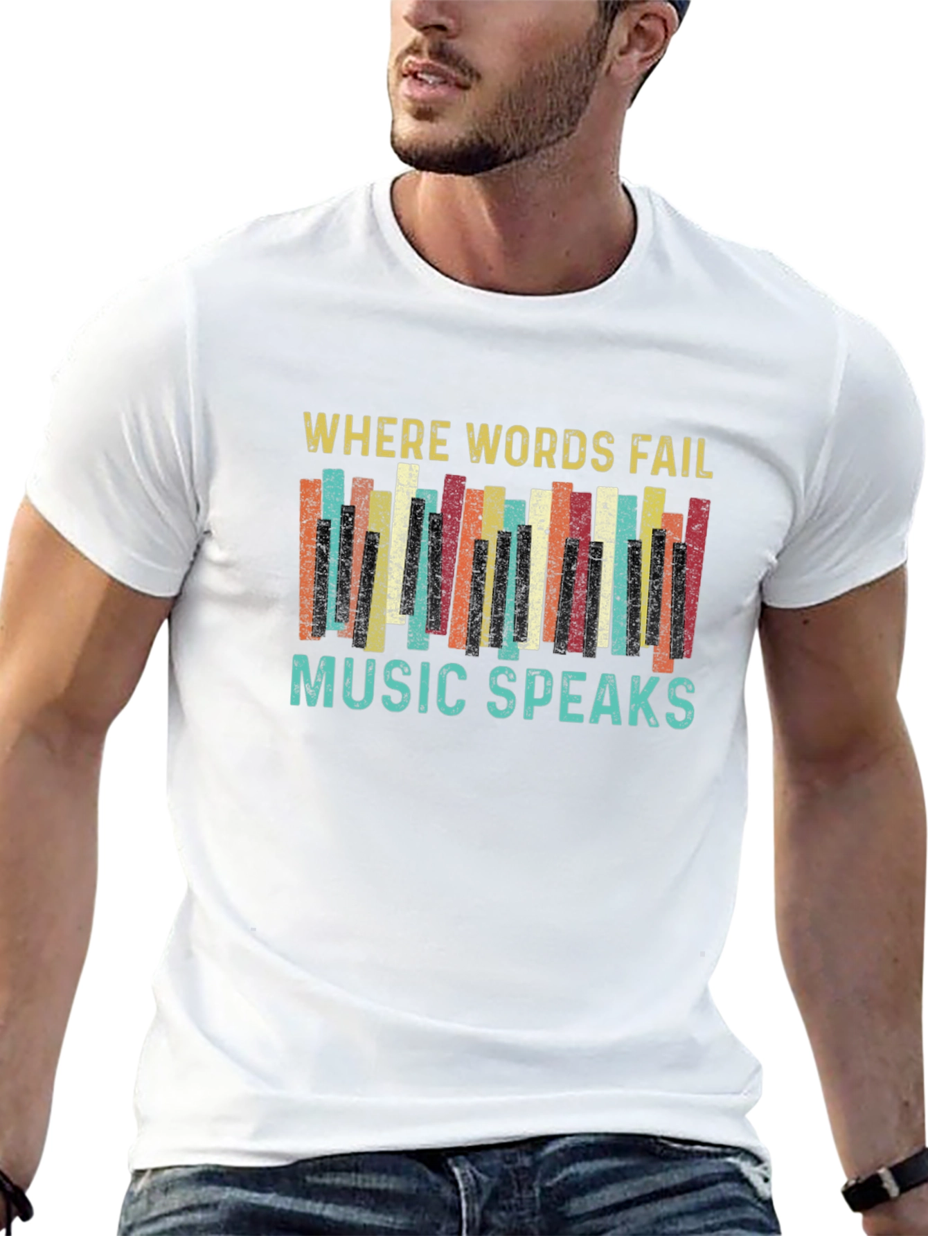 Where Words Fail Music Speaks Graphic T-Shirt