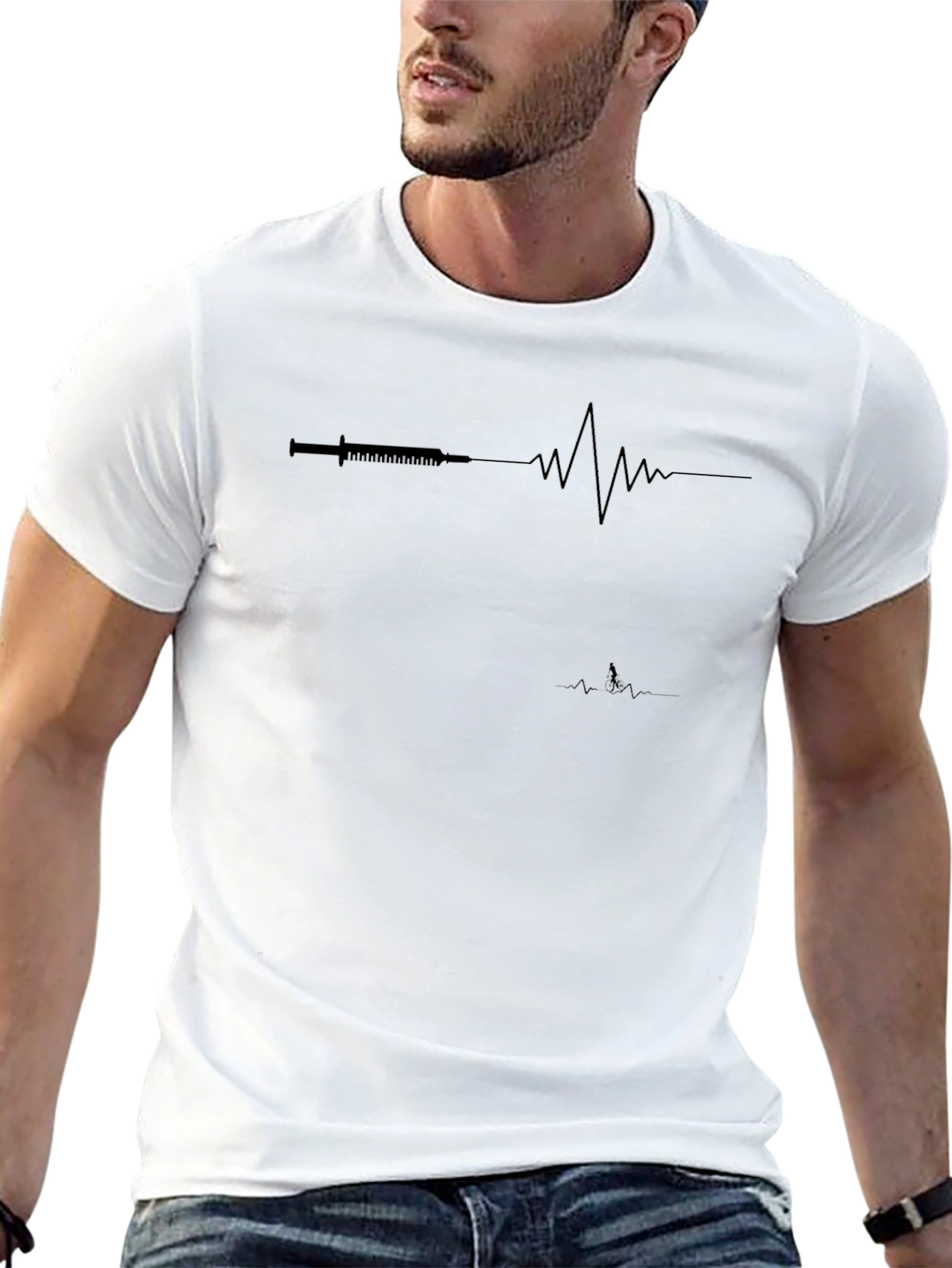 Heartbeat Syringe Graphic Tee - Black